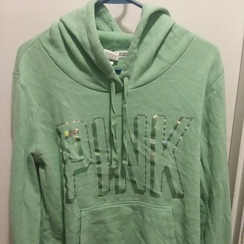 Victoria Secrets Pink green sweatshirt